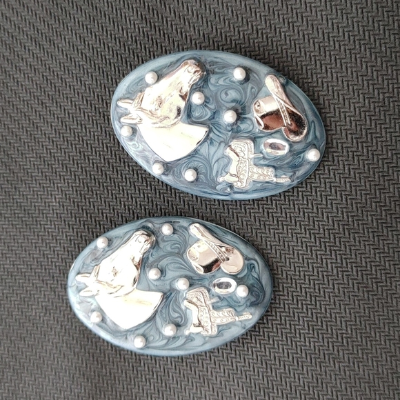 Country western Rodeo Cowboy boot skootin earrings - Picture 8 of 8